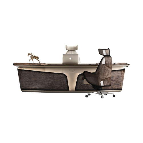 wood executive desk with 200 kg+ capacity in dark brown — MR.BIG Dubai