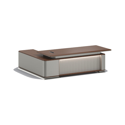 wood manager desk with two-tone finish in walnut — MR.BIG Dubai