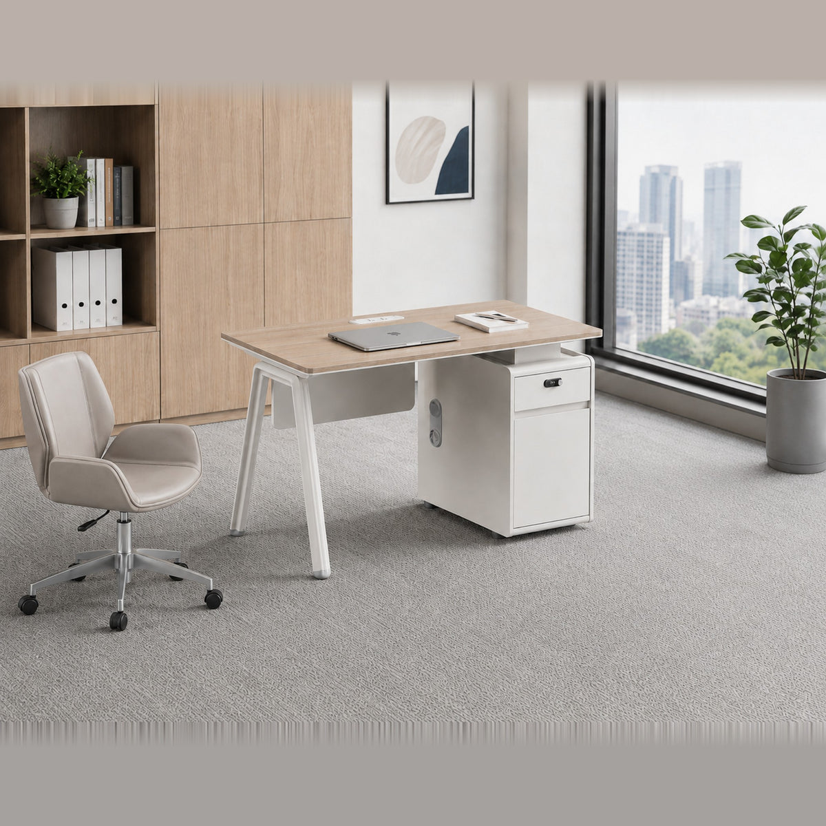 Executive Office Chair with Extra-Thick Cushion — Grey