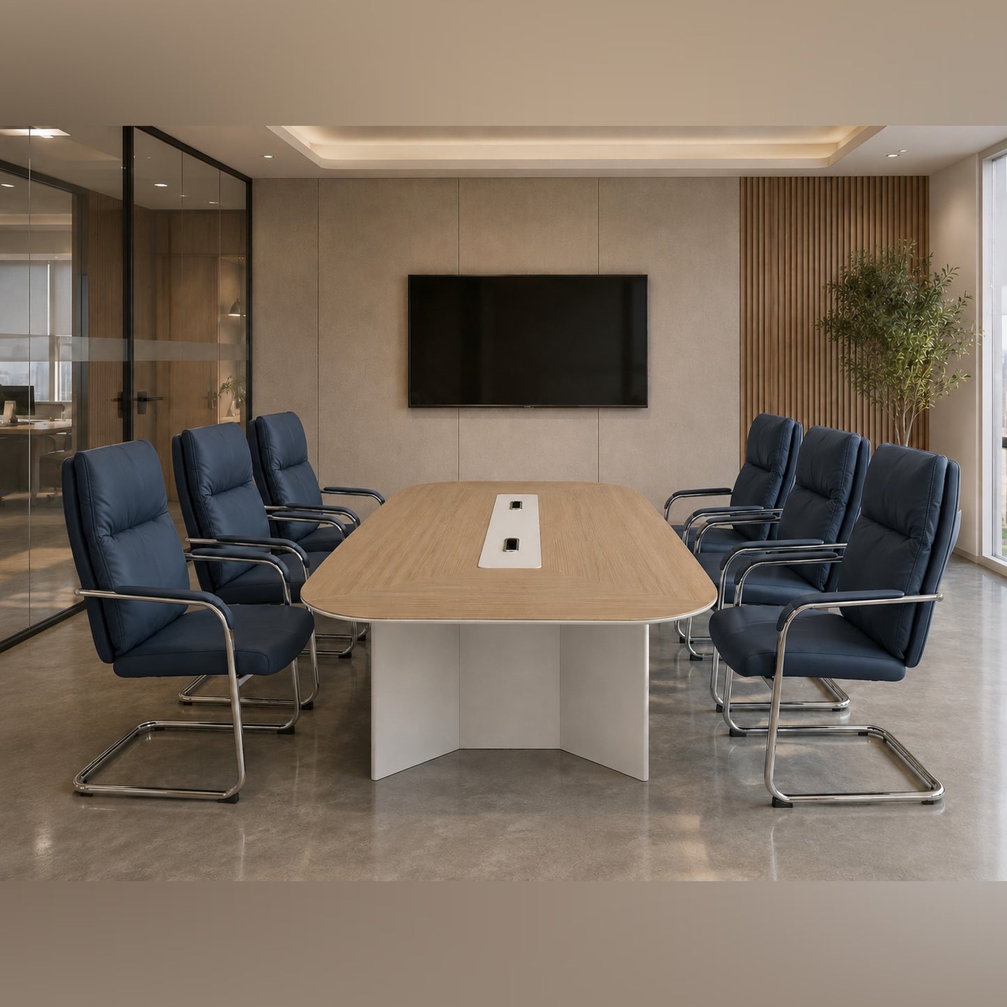 High-Back Executive Chair with Adjustable Height — Grey