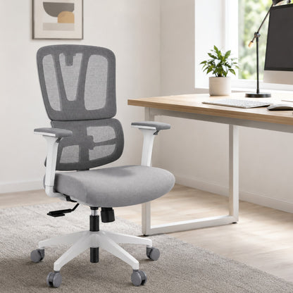 Ergonomic Task Chair with Adjustable Height — Grey