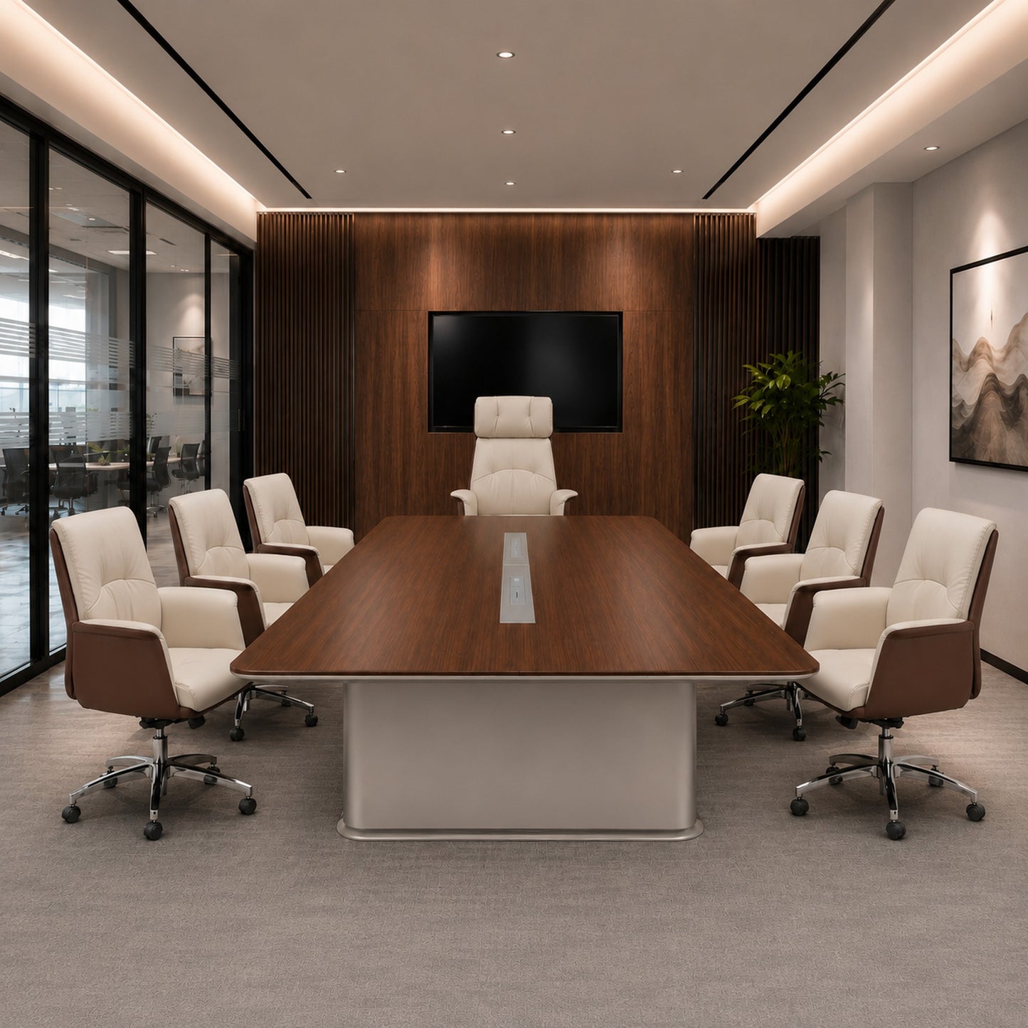 Leather Desk Chair with Extra-Wide Seat