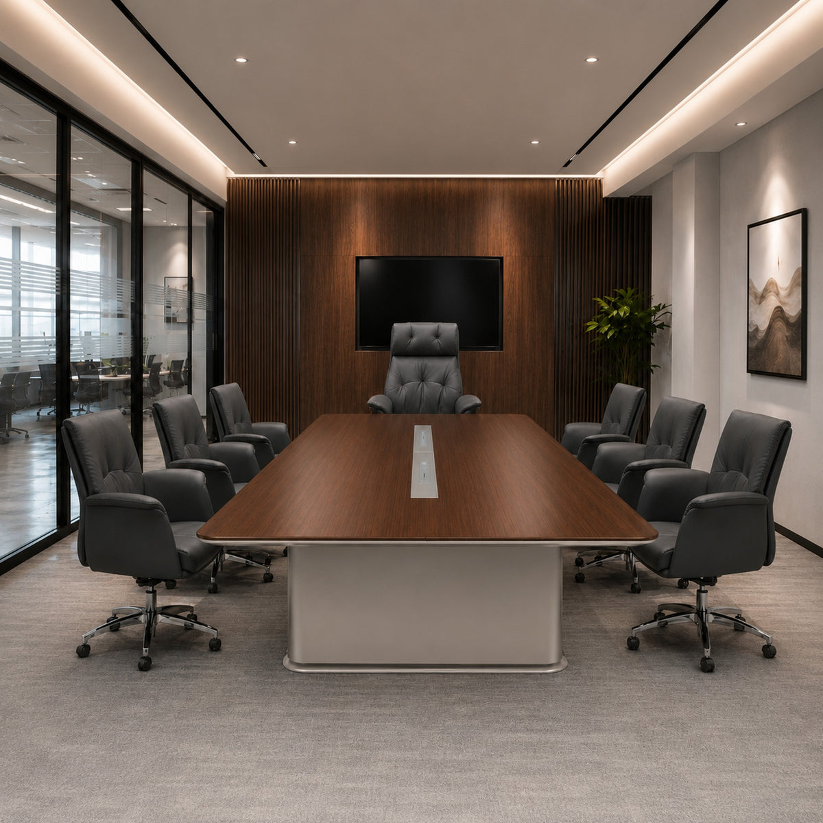 Leather Desk Chair with Extra-Wide Seat