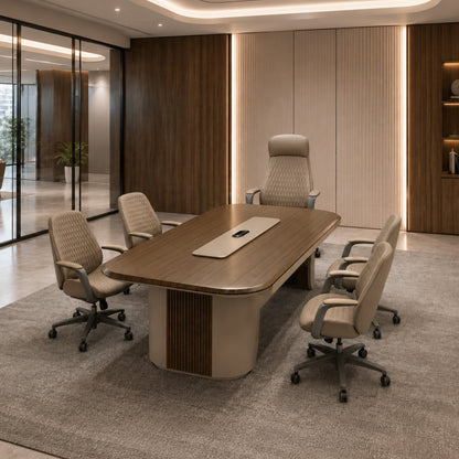 Leather Office Chair with Curved Silhouette