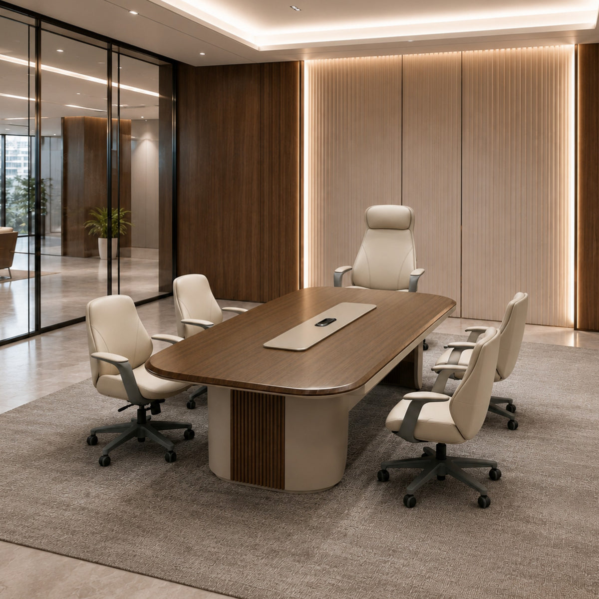 Leather Office Chair with Curved Silhouette