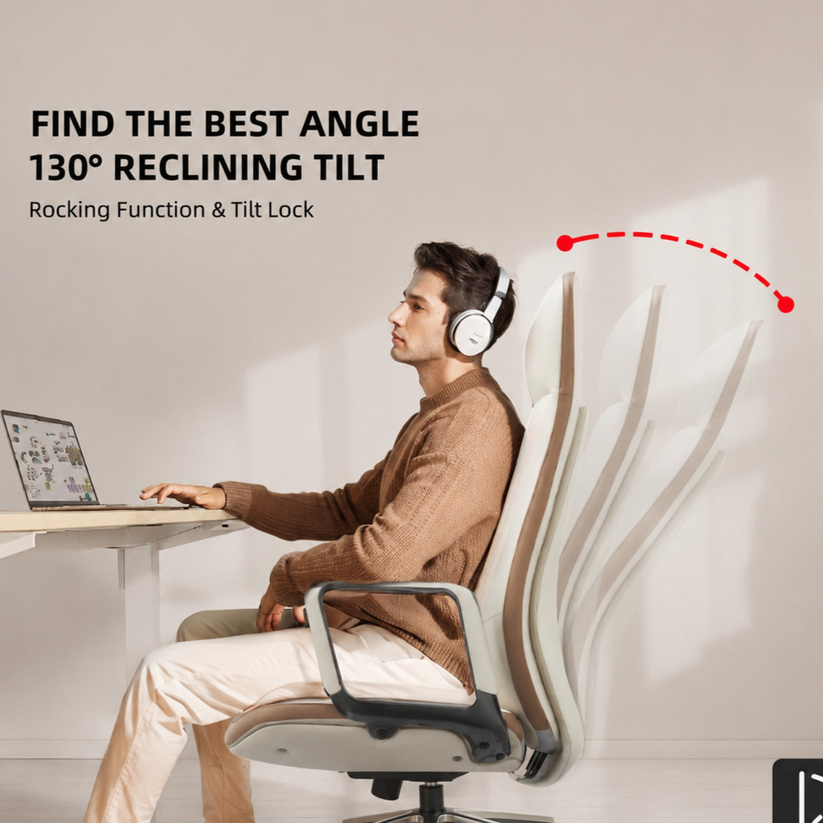 High-Back Executive Chair with Extra-Thick Cushion