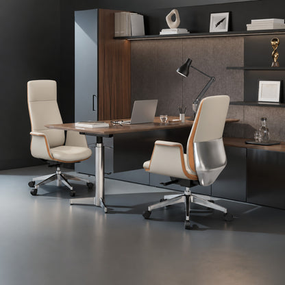 Executive Leather Chair with 150 kg+ Capacity — Grey