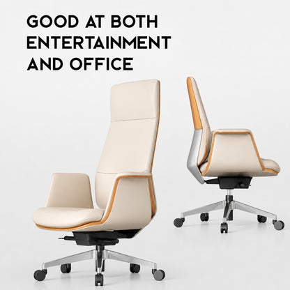 Executive Leather Chair with 150 kg+ Capacity — Grey