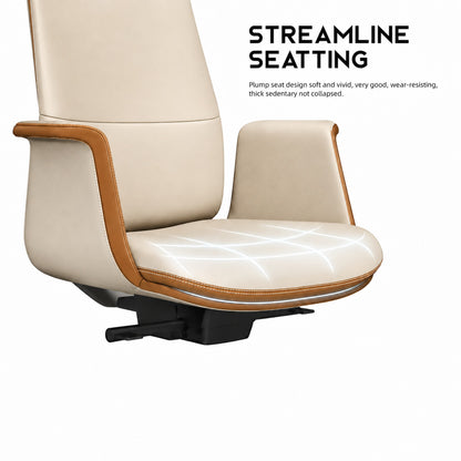 Leather Office Chair with 150 kg+ Capacity — Grey