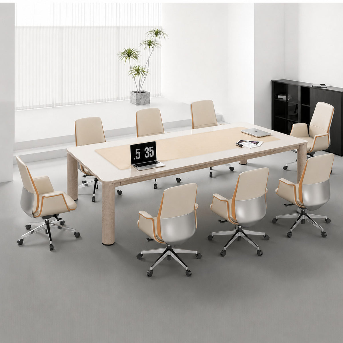 Leather Office Chair with 150 kg+ Capacity — Grey