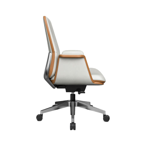 leather office chair with 150 kg+ capacity in grey — MR.BIG Dubai