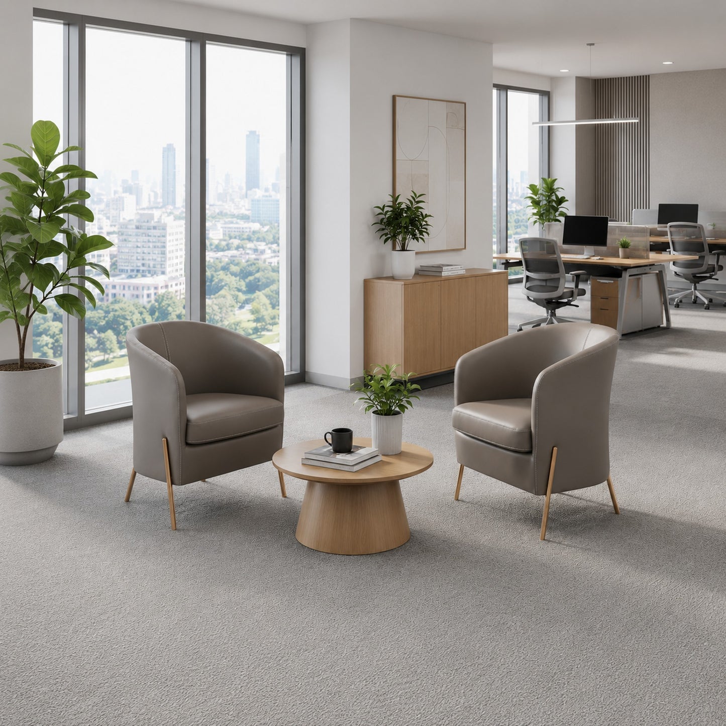 Tech Fabric Lounge Chair with Extra-Thick Cushion
