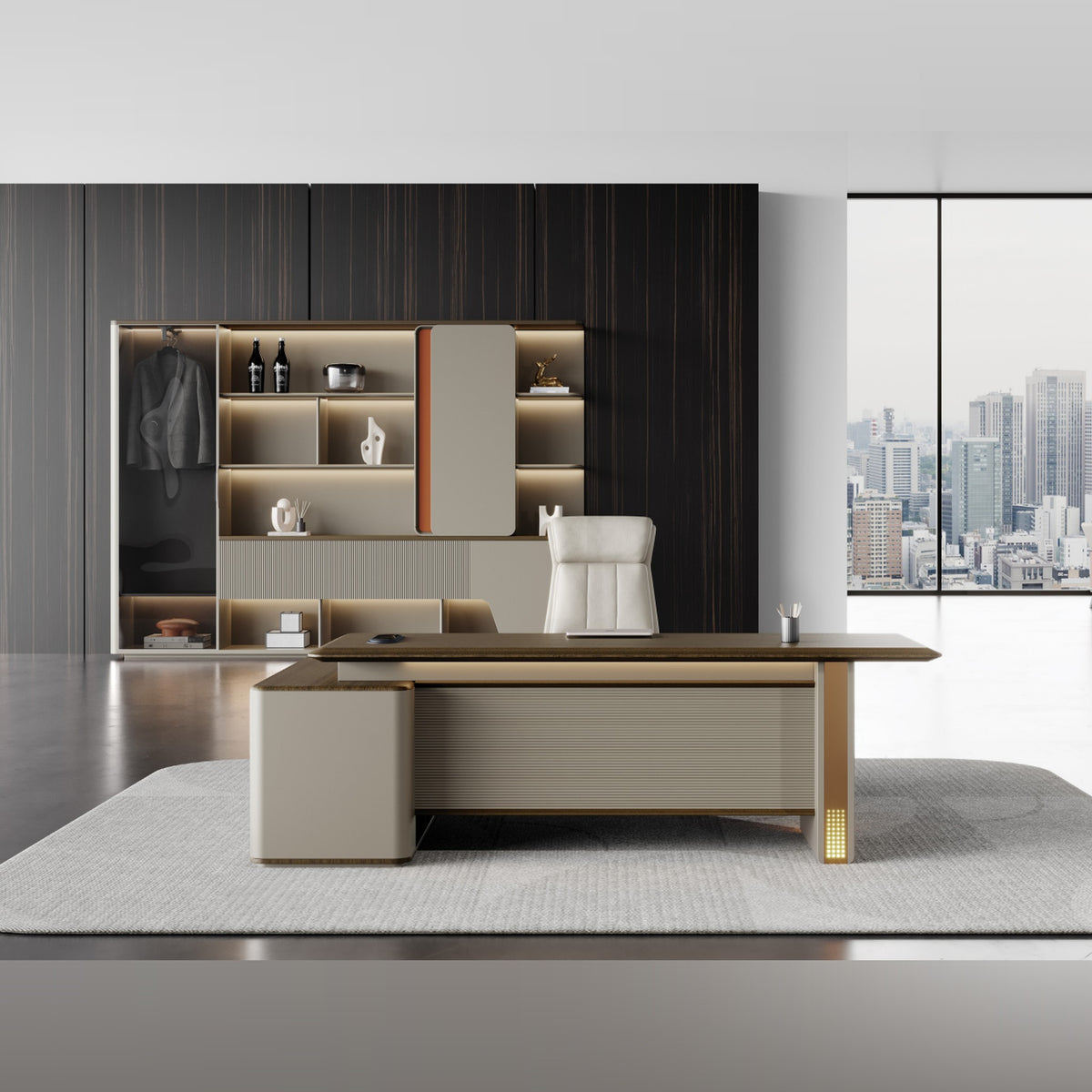 Staff Desk with 150 kg+ Capacity — Brown