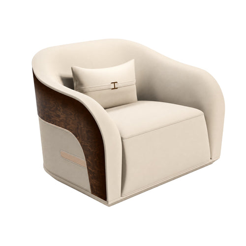 Leather Office Loveseat with Extra-Wide Seat — Beige