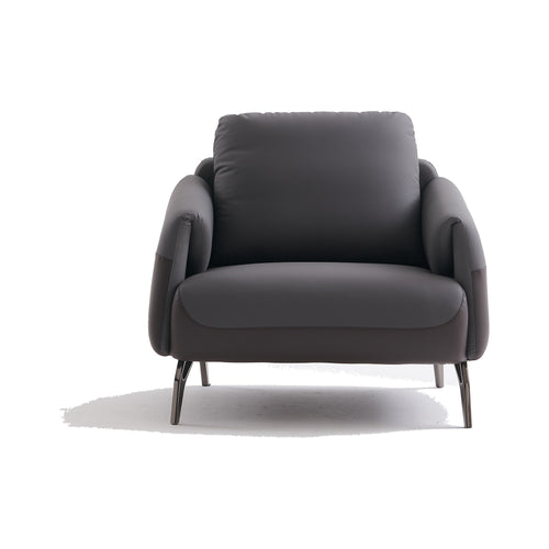 leather reception armchair with extra-wide seat in dark grey — MR.BIG Dubai