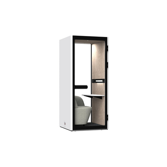 Single-Person Soundproof Acoustic Pod — White Exterior - Image 1