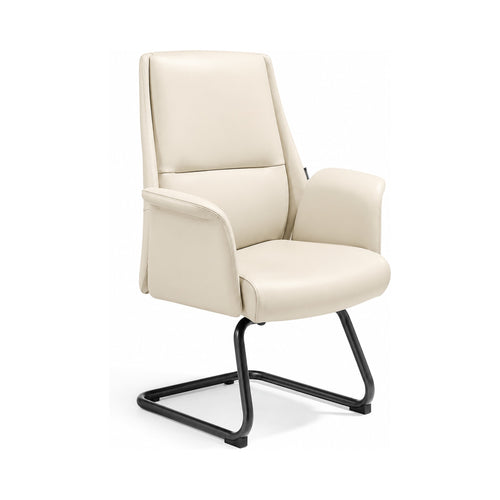 executive leather chair with extra-thick cushion in off white — MR.BIG Dubai