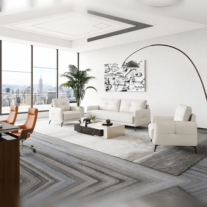 Leather Lounge Sofa with Extra-Wide Seat