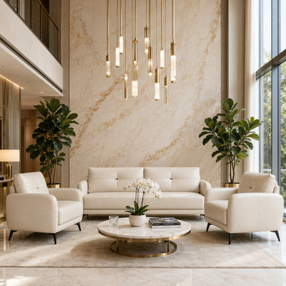 Leather Office Sofa with Extra-Wide Seat