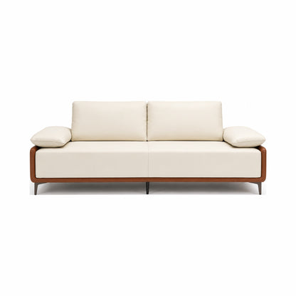 leather reception sofa with extra-wide seat in off white — MR.BIG Dubai