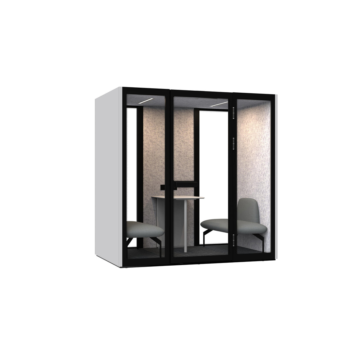 Four-Person Soundproof Acoustic Meeting Pod — White Exterior - Image 1