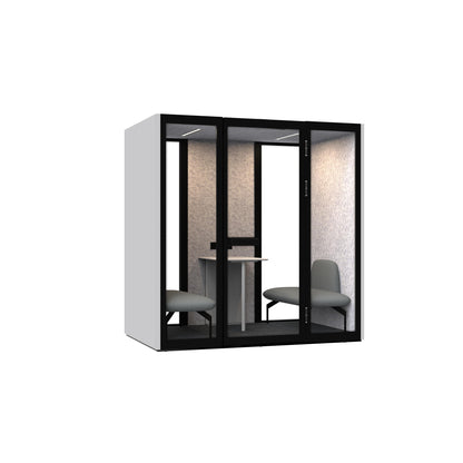 Four-Person Soundproof Acoustic Meeting Pod — White Exterior - Image 1