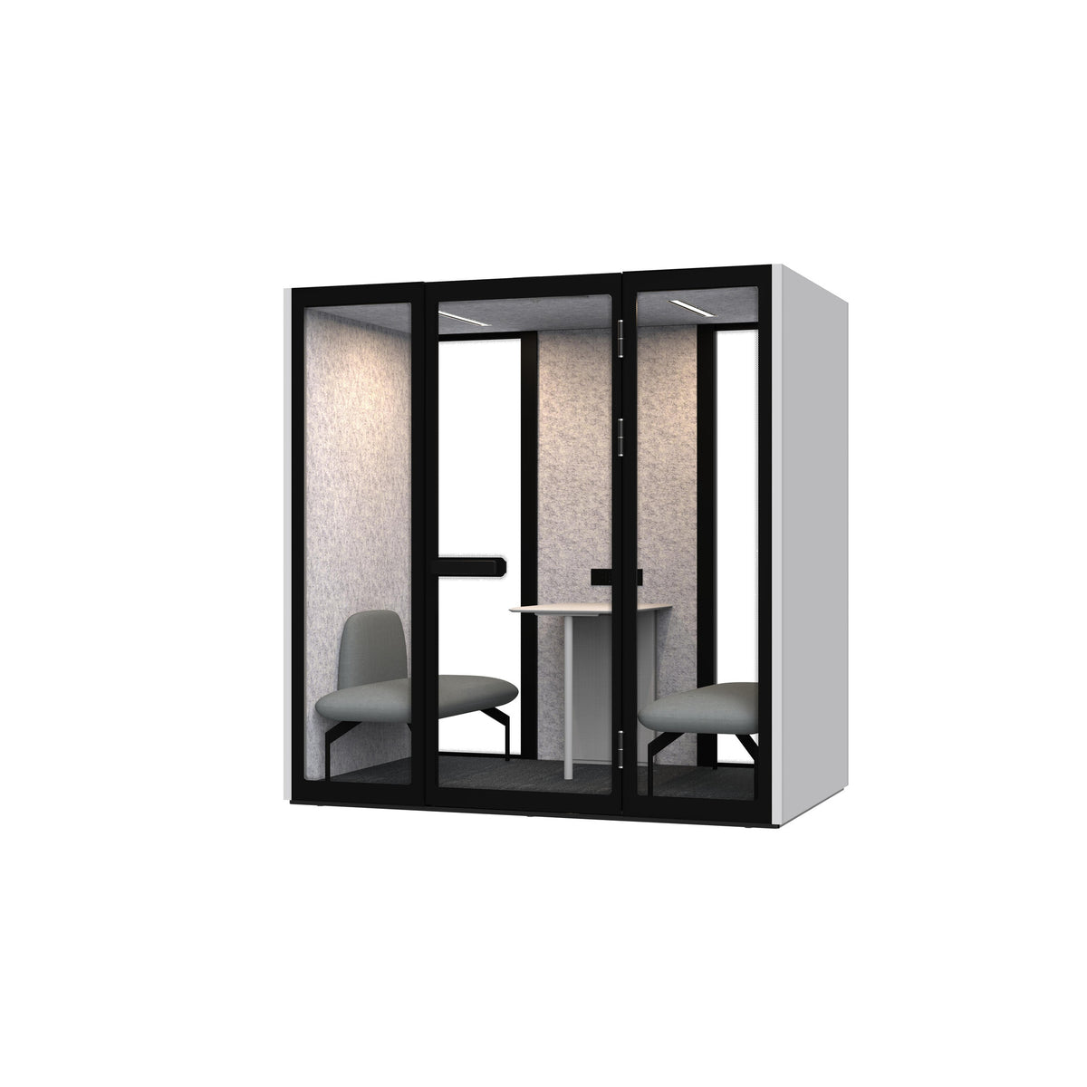 Four-Person Soundproof Acoustic Meeting Pod — White Exterior - Image 2