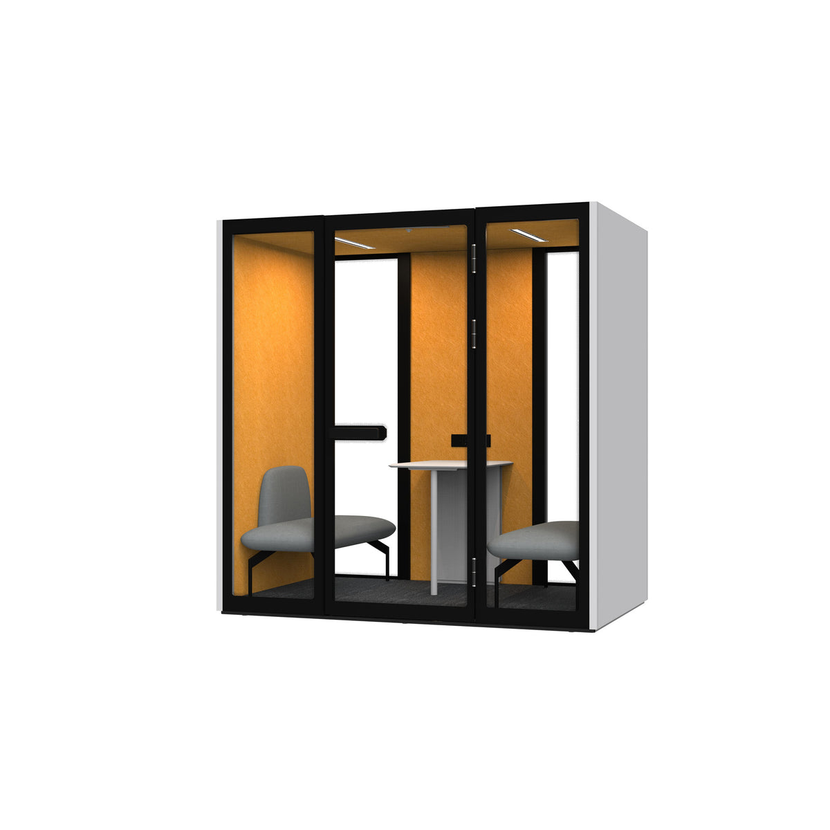 Four-Person Soundproof Acoustic Meeting Pod — White Exterior - Image 4