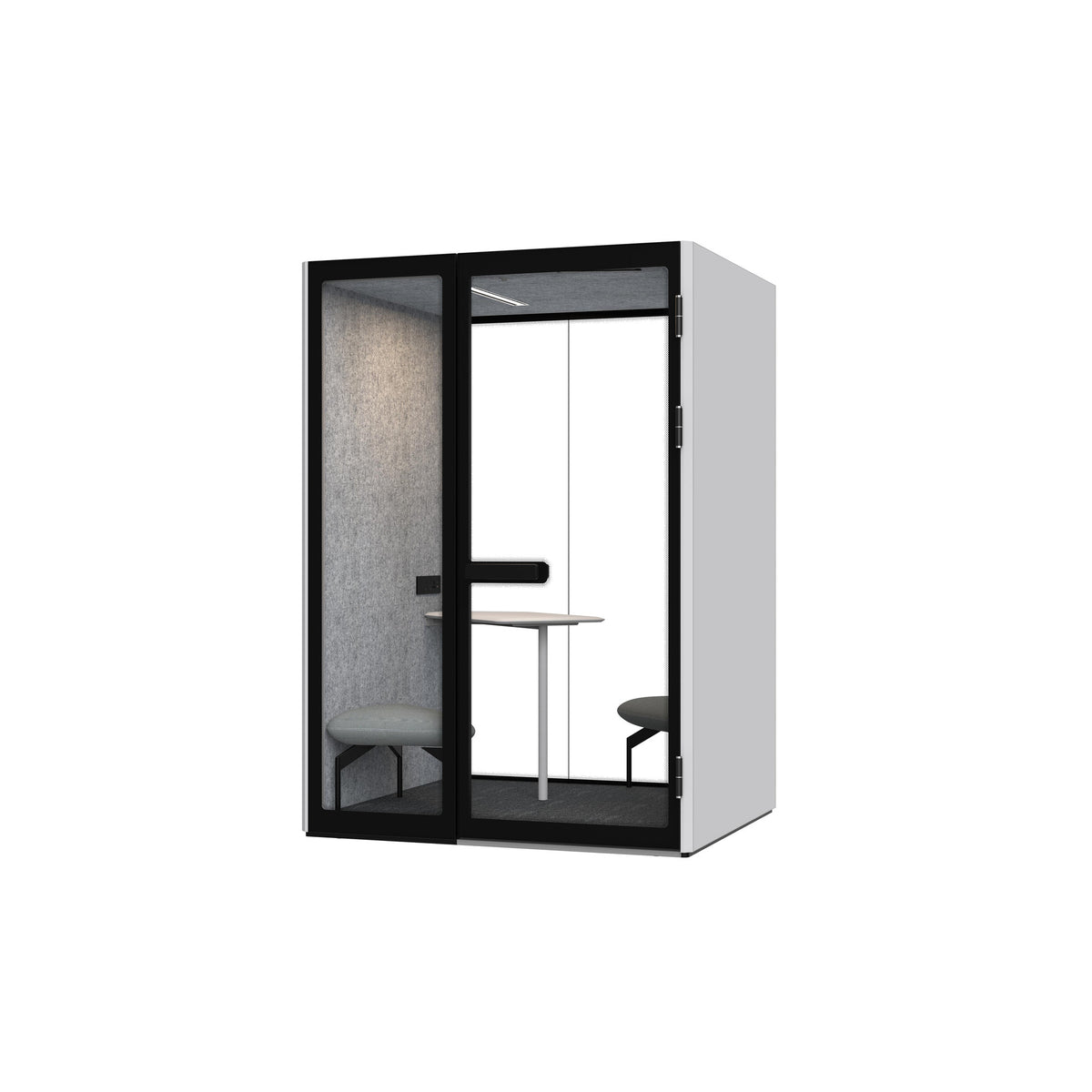 Two-Person Face-to-Face Soundproof Acoustic Pod — White Exterior - Image 1