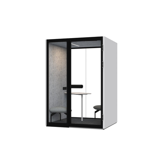 Two-Person Face-to-Face Soundproof Acoustic Pod — White Exterior - Image 1