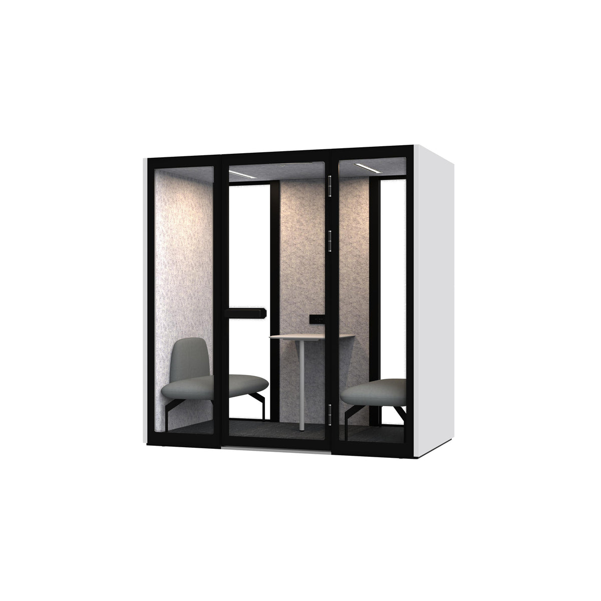 Two-Person Soundproof Acoustic Meeting Pod — White Exterior - Image 1