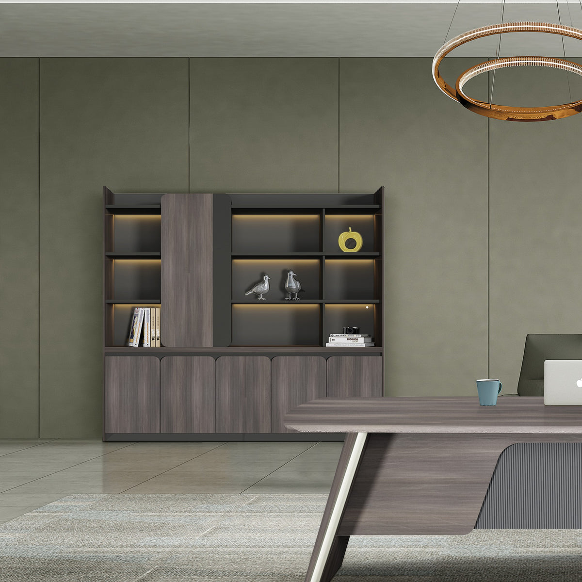 Office Storage Cabinet with Fire-Resistant Board — Light Oak