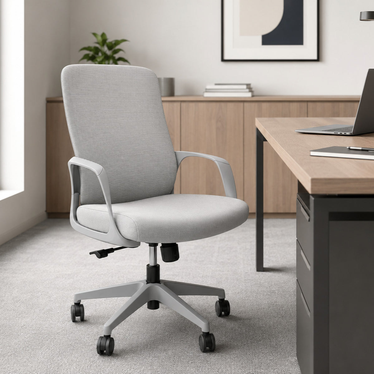 Ergonomic Task Chair with Multi-Way Adjustment — Grey