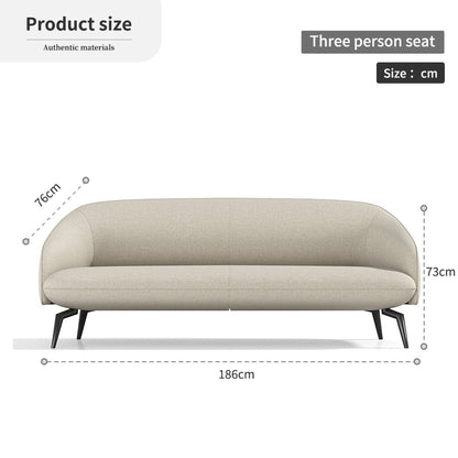 Fabric Reception Sofa with Extra-Wide Seat — Beige